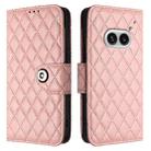 For Nothing Phone 2a Rhombic Texture Flip Leather Phone Case with Lanyard(Coral Pink) - 2