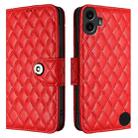 For Nothing CMF Phone 1 Rhombic Texture Flip Leather Phone Case with Lanyard(Red) - 2