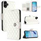 For Nothing CMF Phone 1 Rhombic Texture Flip Leather Phone Case with Lanyard(White) - 1