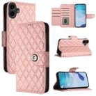 For Nothing CMF Phone 1 Rhombic Texture Flip Leather Phone Case with Lanyard(Coral Pink) - 1