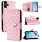 For Nothing CMF Phone 1 Rhombic Texture Flip Leather Phone Case with Lanyard(Pink) - 1