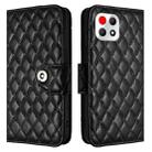 For T-Mobile REVVL 7 5G Rhombic Texture Flip Leather Phone Case with Lanyard(Black) - 2