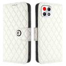 For T-Mobile REVVL 7 5G Rhombic Texture Flip Leather Phone Case with Lanyard(White) - 2