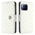 For T-Mobile REVVL 7 Pro 5G Rhombic Texture Flip Leather Phone Case with Lanyard(White) - 2