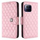 For T-Mobile REVVL 7 Pro 5G Rhombic Texture Flip Leather Phone Case with Lanyard(Pink) - 2