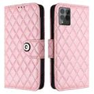 For T-Mobile REVVL 6 Pro / 6x Pro 5G Rhombic Texture Flip Leather Phone Case with Lanyard(Pink) - 2