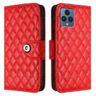 For T-Mobile REVVL 6 / 6x 5G Rhombic Texture Flip Leather Phone Case with Lanyard(Red) - 2