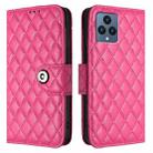 For T-Mobile REVVL 6 / 6x 5G Rhombic Texture Flip Leather Phone Case with Lanyard(Rose Red) - 2