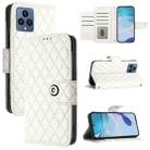 For T-Mobile REVVL 6 / 6x 5G Rhombic Texture Flip Leather Phone Case with Lanyard(White) - 1