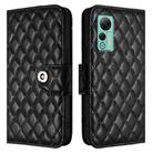 For Ulefone Note 14 Rhombic Texture Flip Leather Phone Case with Lanyard(Black) - 2