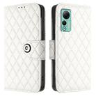 For Ulefone Note 14 Rhombic Texture Flip Leather Phone Case with Lanyard(White) - 2