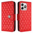 For Ulefone Note 18 Ultra Rhombic Texture Flip Leather Phone Case with Lanyard(Red) - 2