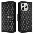 For Ulefone Note 18 Ultra Rhombic Texture Flip Leather Phone Case with Lanyard(Black) - 2