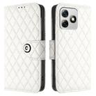 For Ulefone Note 18 Ultra Rhombic Texture Flip Leather Phone Case with Lanyard(White) - 2