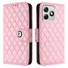 For Ulefone Note 18 Ultra Rhombic Texture Flip Leather Phone Case with Lanyard(Pink) - 2