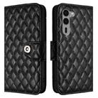 For Fujitsu Arrows We2 F-52E Rhombic Texture Flip Leather Phone Case with Lanyard(Black) - 2