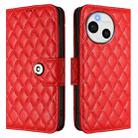 For Sharp Aquos Sense9 Rhombic Texture Flip Leather Phone Case with Lanyard(Red) - 2