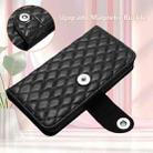 For Sharp Aquos Sense9 Rhombic Texture Flip Leather Phone Case with Lanyard(Black) - 3