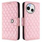 For Sharp Aquos Sense9 Rhombic Texture Flip Leather Phone Case with Lanyard(Pink) - 2