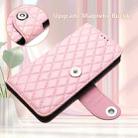 For Sharp Aquos Sense9 Rhombic Texture Flip Leather Phone Case with Lanyard(Pink) - 3