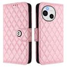 For Sharp Aquos Sense9 Plus Rhombic Texture Flip Leather Phone Case with Lanyard(Pink) - 2