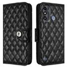 For ZTE Blade A53 Rhombic Texture Flip Leather Phone Case with Lanyard(Black) - 2