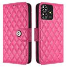 For ZTE Blade A73 4G Rhombic Texture Flip Leather Phone Case with Lanyard(Rose Red) - 2