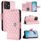 For ZTE Blade A73 4G Rhombic Texture Flip Leather Phone Case with Lanyard(Pink) - 1