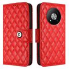 For ZTE Blade A73 5G Rhombic Texture Flip Leather Phone Case with Lanyard(Red) - 2