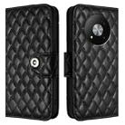 For ZTE Blade A73 5G Rhombic Texture Flip Leather Phone Case with Lanyard(Black) - 2