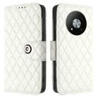 For ZTE Blade A73 5G Rhombic Texture Flip Leather Phone Case with Lanyard(White) - 2