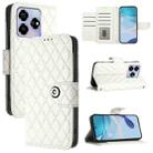 For ZTE Blade V60 / Axon 60 4G Rhombic Texture Flip Leather Phone Case with Lanyard(White) - 1