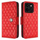 For ZTE Blade A35 / A55 Rhombic Texture Flip Leather Phone Case with Lanyard(Red) - 2