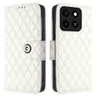 For ZTE Blade A35 / A55 Rhombic Texture Flip Leather Phone Case with Lanyard(White) - 2