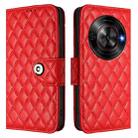 For ZTE Blade A75 5G Rhombic Texture Flip Leather Phone Case with Lanyard(Red) - 2