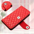 For ZTE Blade A75 5G Rhombic Texture Flip Leather Phone Case with Lanyard(Red) - 3