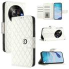 For ZTE Blade A75 5G Rhombic Texture Flip Leather Phone Case with Lanyard(White) - 1