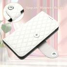 For ZTE Blade A75 5G Rhombic Texture Flip Leather Phone Case with Lanyard(White) - 3