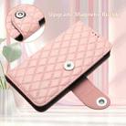 For ZTE Blade A75 5G Rhombic Texture Flip Leather Phone Case with Lanyard(Coral Pink) - 3