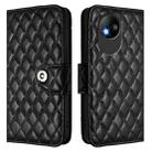 For ZTE Blade A35 Lite Rhombic Texture Flip Leather Phone Case with Lanyard(Black) - 2