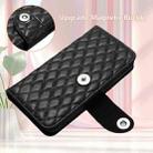 For ZTE Blade A35 Lite Rhombic Texture Flip Leather Phone Case with Lanyard(Black) - 3