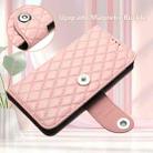 For ZTE Blade A35 Lite Rhombic Texture Flip Leather Phone Case with Lanyard(Coral Pink) - 3