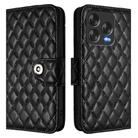 For ZTE Blade V70 Design Rhombic Texture Flip Leather Phone Case with Lanyard(Black) - 2