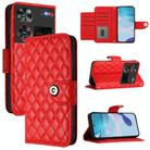 For ZTE nubia Z60 Ultra Rhombic Texture Flip Leather Phone Case with Lanyard(Red) - 1