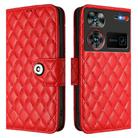 For ZTE nubia Z60 Ultra Rhombic Texture Flip Leather Phone Case with Lanyard(Red) - 2