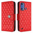 For ZTE Blade A53 Pro Rhombic Texture Flip Leather Phone Case with Lanyard(Red) - 2