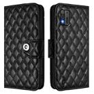 For ZTE Blade A52 Lite Rhombic Texture Flip Leather Phone Case with Lanyard(Black) - 2