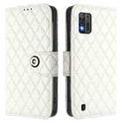 For ZTE Blade A52 Lite Rhombic Texture Flip Leather Phone Case with Lanyard(White) - 2