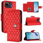 For Asus Zenfone 12 Ultra Rhombic Texture Flip Leather Phone Case with Lanyard(Red) - 1