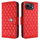 For Asus Zenfone 12 Ultra Rhombic Texture Flip Leather Phone Case with Lanyard(Red) - 2